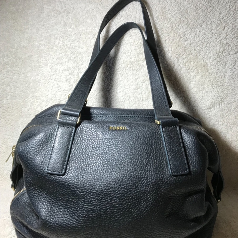 Fossil Black Leather Shoulder Bag